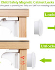 4Pcs Magnetic Cabinet Locks Child Safety Drawer Locks Adhesive Baby Proof Cabinets Latches Kit