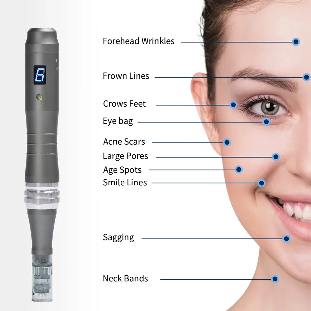 M8W Dr. Pen Professional Microneedling Device – Adjustable Needle Depth & Speed, Anti-Aging, Acne Scar & Skin Rejuvenation