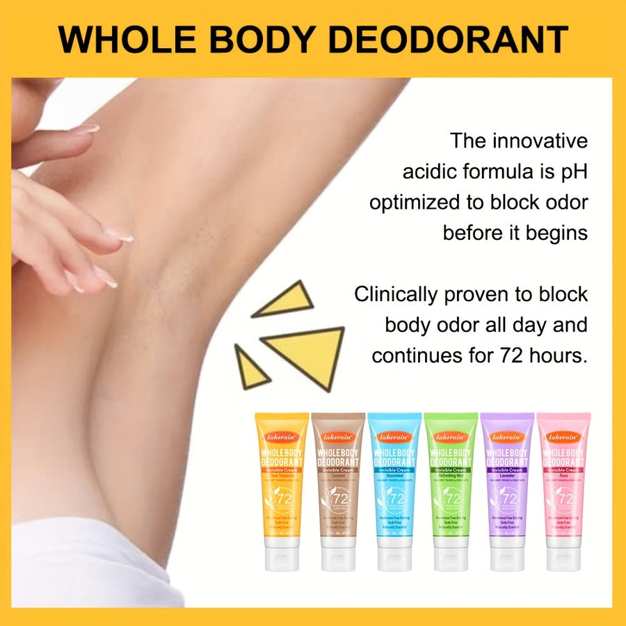 1pc Whole Body Armpit Deodorant Cream Lotion, Long Lasting, Gentle Cleaning Of Armpit Odors, Refreshing Fragrance, Soothing And Moisturizing Underarm Deodorizing Cream, Prevents Odor Up To 72 Hours