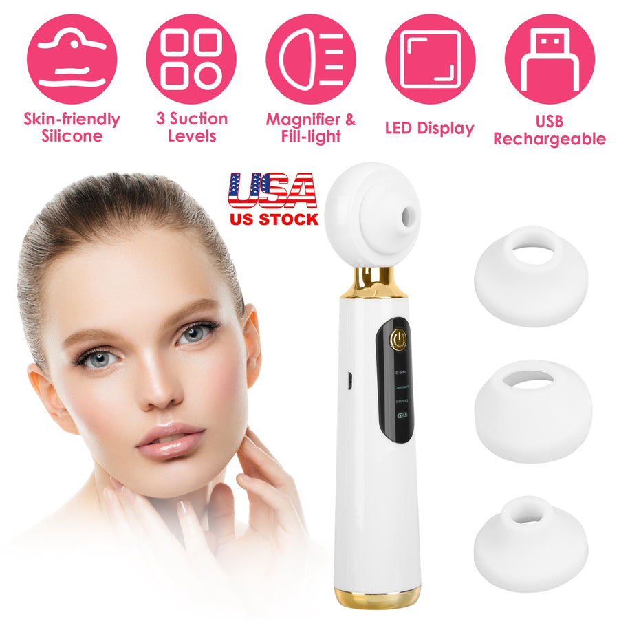 Blackhead Vacuum Remover Electric Acne Blackhead Comedone Extractor Remover Tool Facial Pore Cleaner Pimple Suction Tool