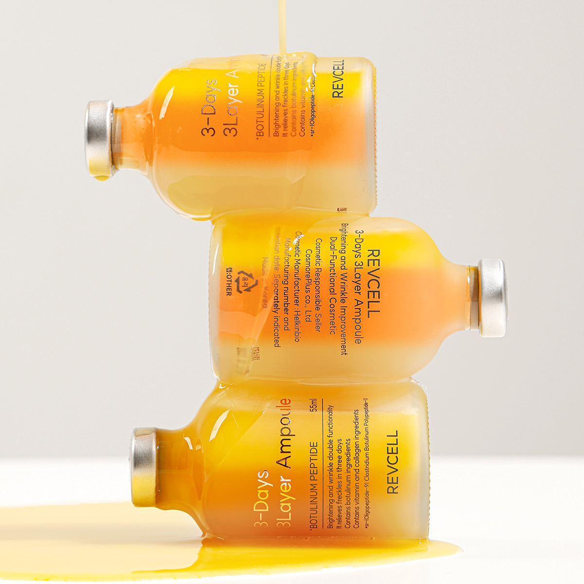 Revcell 3-Days 3-Layer Ampoule (55 ml) & Applicator | Intensive Radiance Treatment