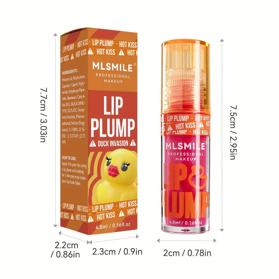 1pc Lip Plumper Gloss, 0.16 Fl Oz Each, 6 Colors, Moisturizing & Volumizing Lip Serum, Shiny Finish, Natural Lip Makeup Enhancer Kit