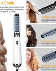 3 In 1 Hot Air Brush One-Step Hair Dryer Comb 3 Interchangeable Brush Combs Volumizer Hair Curler Straightener 66.93in Rotatable Cable w/ 3 Heating Ad