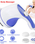 Electric Handheld Body Massager Full Body Vibrating Massager w/ 4 Interchangeable Massager Head w/ Mesh Cover