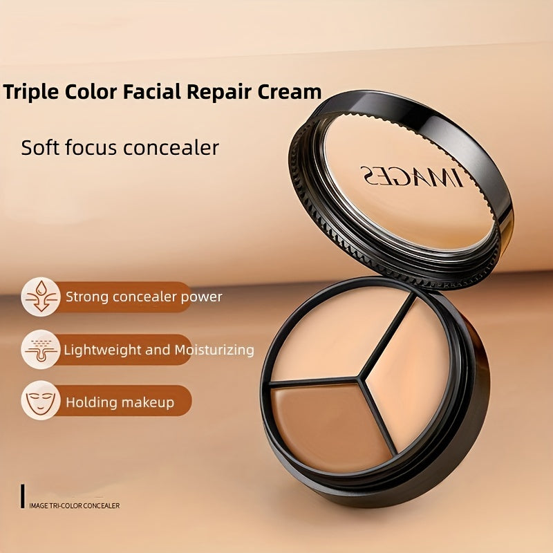 Three-color Concealer Contour Cream Cover Spots Acne Marks Dark Circles Tears Gap Contouring Foundation Cream Concealer Pen Contain Plant Squalane