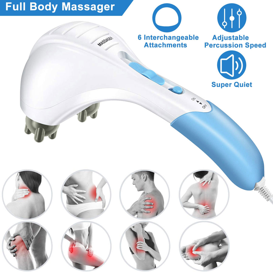 Electric Massager Handheld Full Body Percussion Massager Double Head Vibrating Body Relax