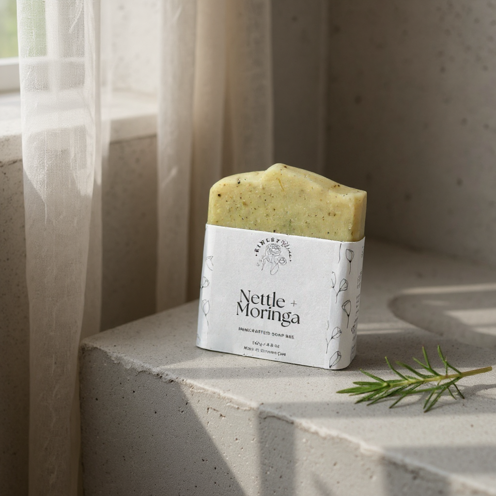 Nettle + Moringa Soap – Cleansing & Nourishing, 140g