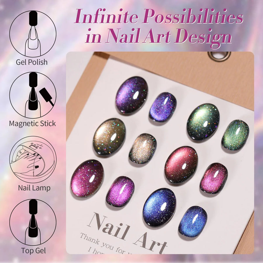 6 Colors 9D Holo Reflective Magnetic Gel 7ml