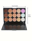 15-color Concealer Palette Waterproof Foundation To Cover Facial Acne Marks, Dark Circles, Freckles, Scars, Isolation, Brightening And Contouring With Beauty Egg Brush