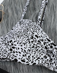 Black Sexy Twisted Leopard Bikini Set