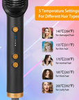 Electric Hair Straightener Brush Straightening Curler Brush Hot Comb 5 Temperature Adjustment 10S Fast Heating