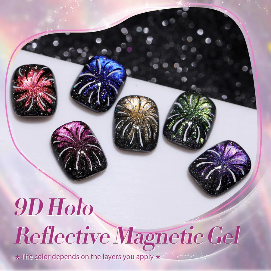 6 Colors 9D Holo Reflective Magnetic Gel 7ml