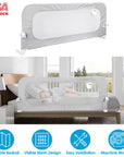 57.48IN Extra Long Toddler Bed Rail Guard Foldable Mesh Safety Kid Bedrail For Queen King Twin Full Size Bed Grey