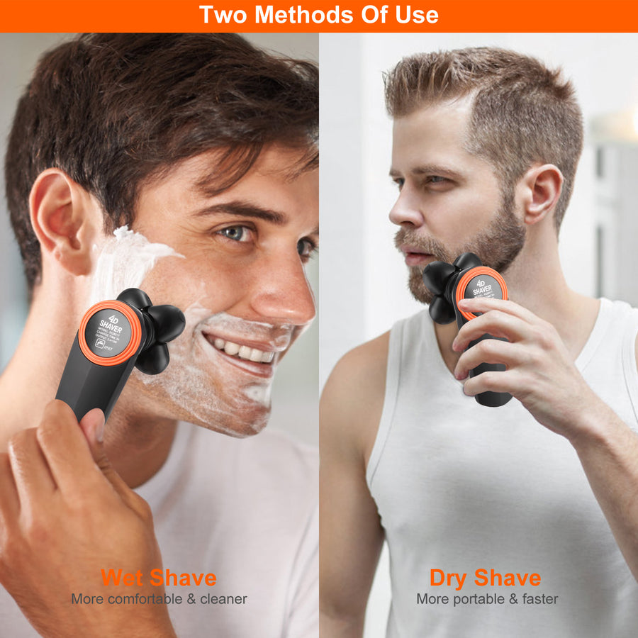 4D Electric Shavers Razor IPX7 Waterproof Wet & Dry 5 Floating Head Rotary Shavers Rechargeable Beard Trimmer Shaving Razor for Men