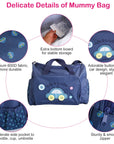 4Pcs Diaper Bag Tote Set Baby Napping Changing Bag Shoulder Mummy Bag with Diaper Changing Pad