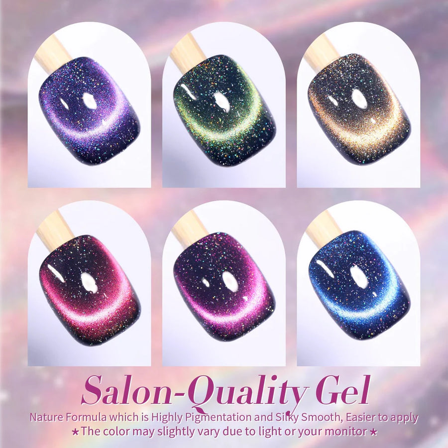 6 Colors 9D Holo Reflective Magnetic Gel 7ml