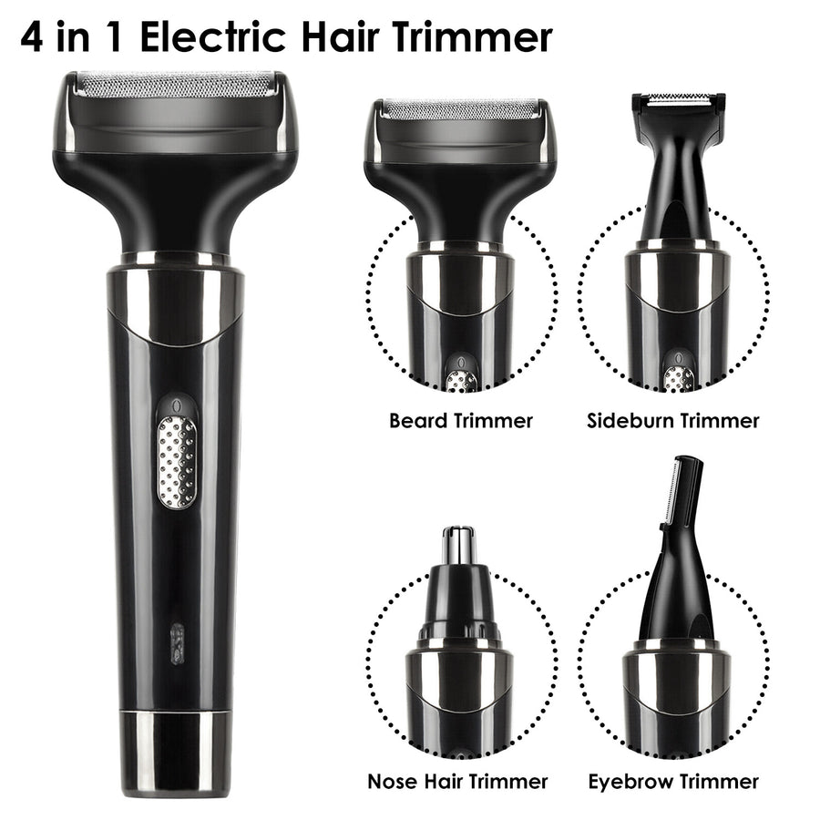 4 In 1 Rechargeable Razor Hair Beard Eyebrow Ear Nose Hairs Sideburn Trimmer Clipper Painless Electric Shaver Remover For Men Women