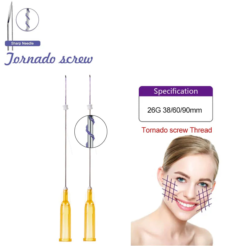 Factory Wholesale Tornado Screw Thread – 26G  27G PDO PCL PLLA for Nasolabial Folds