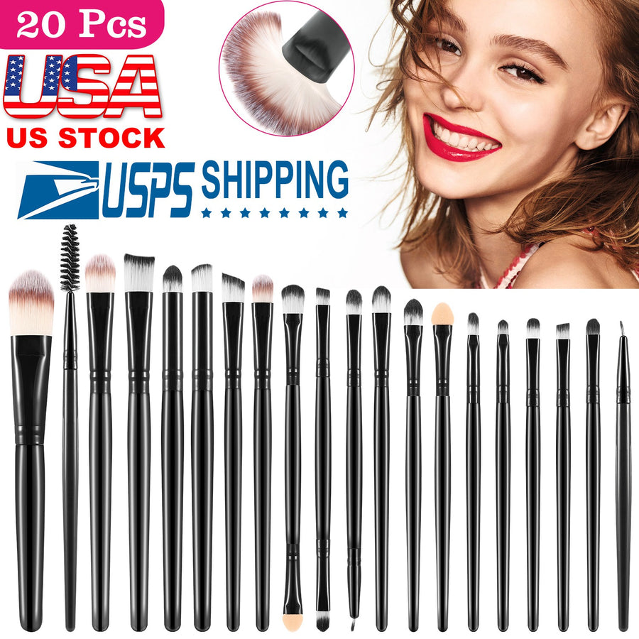 20 pcs Makeup Brushes Set Eye Shadows Face Foundation Brushes Cruelty-Free Synthetic Fiber Bristles Powder Liquid Cream Cosmetics Blending Brush Tool