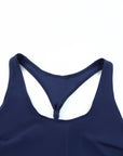 Dark Blue 3pcs Beach Sporty Racerback Tankini Swimsuit- Free Shipping