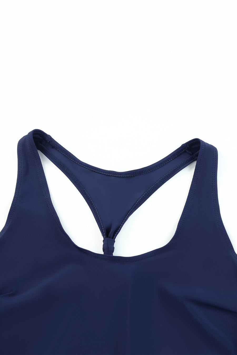 Dark Blue 3pcs Beach Sporty Racerback Tankini Swimsuit- Free Shipping