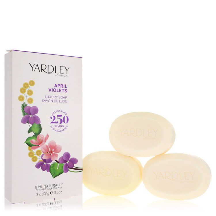 April Violets Perfume By Yardley London 3 x 3.5 oz Soap- free shipping