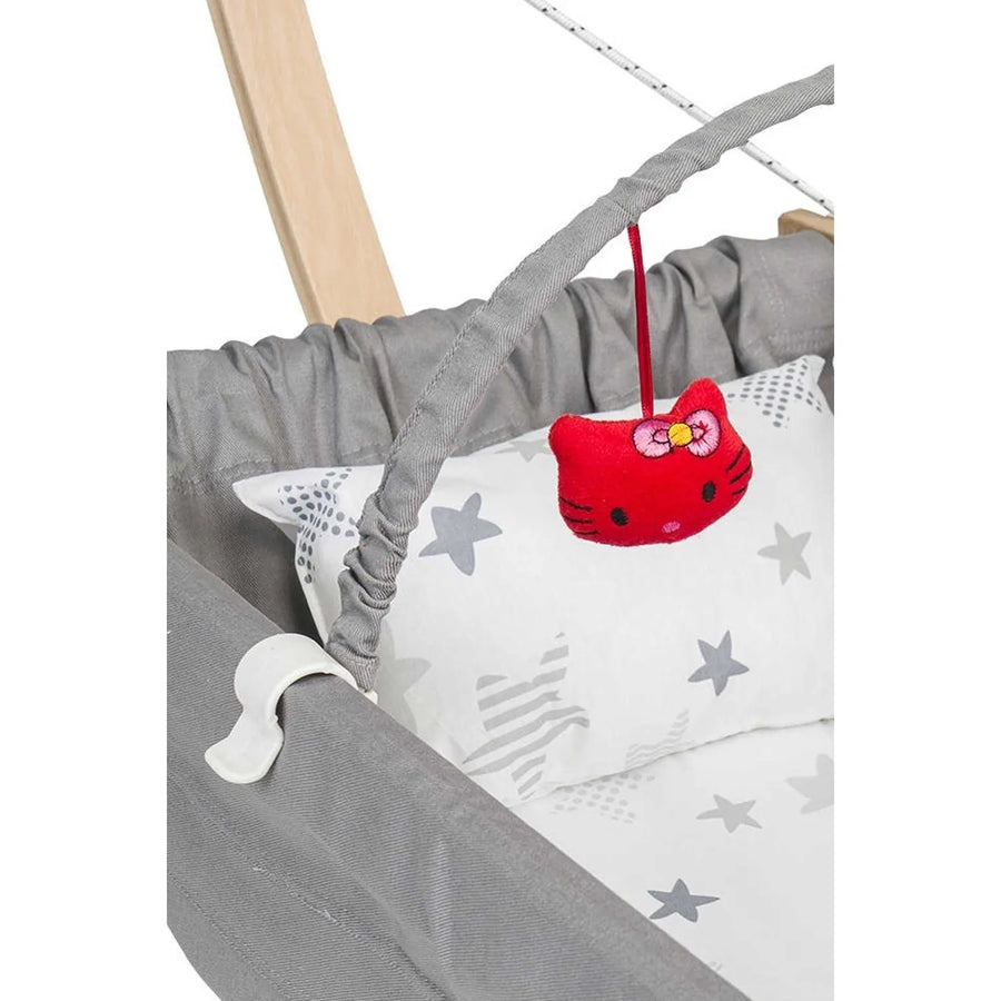 Natural Beech Wood Baby Hammock Stand: Wooden Crib Play Gym, Newborn Bedstead, Baby Swing Cradle - Made in Turkey