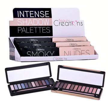 BEAUTY CREATIONS Intense Eyeshadow Palette Display Set, 12 Pieces - Free Shipping