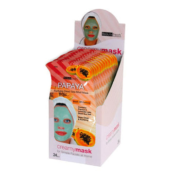 BEAUTY TREATS Papaya Purifying Dead Sea Mud Mask - Display Box 24 Pcs - Free Shipping