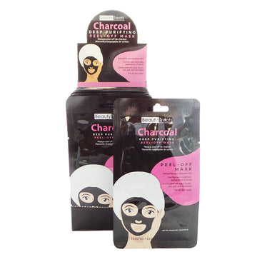 BEAUTY TREATS Deep Purifying Peel-Off Charcoal Mask Display Set, 24 Pieces - Free Shipping