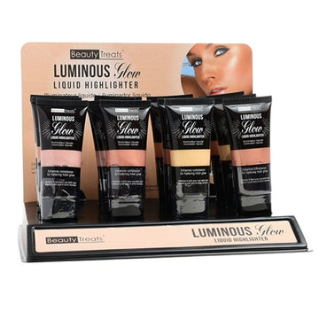 BEAUTY TREATS Luminous Glow Liquid Highlighter Display Set, 12 Pieces - Free Shipping