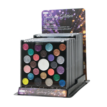 BEAUTY TREATS Galaxy Glitter Palette Display Set, 12 Pieces - Free Shipping