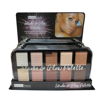 BEAUTY TREATS Strobe & Glow Palette Display Set, 12 Pieces - Free Shipping