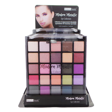 BEAUTY TREATS Modern Metallic Eye Collection Palette Display Set, 12 Pieces - Free Shipping