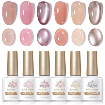 6 Colors Nude Pink Gel Polish Set 10ml