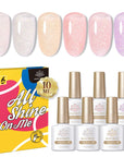 Pink Jelly Glitter Gel 6 Colors Gel Polish Set 10ml