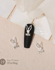 Butterfly Heart Pearly Alloy Nail Decoration