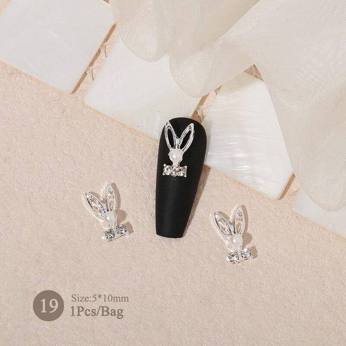 Butterfly Heart Pearly Alloy Nail Decoration