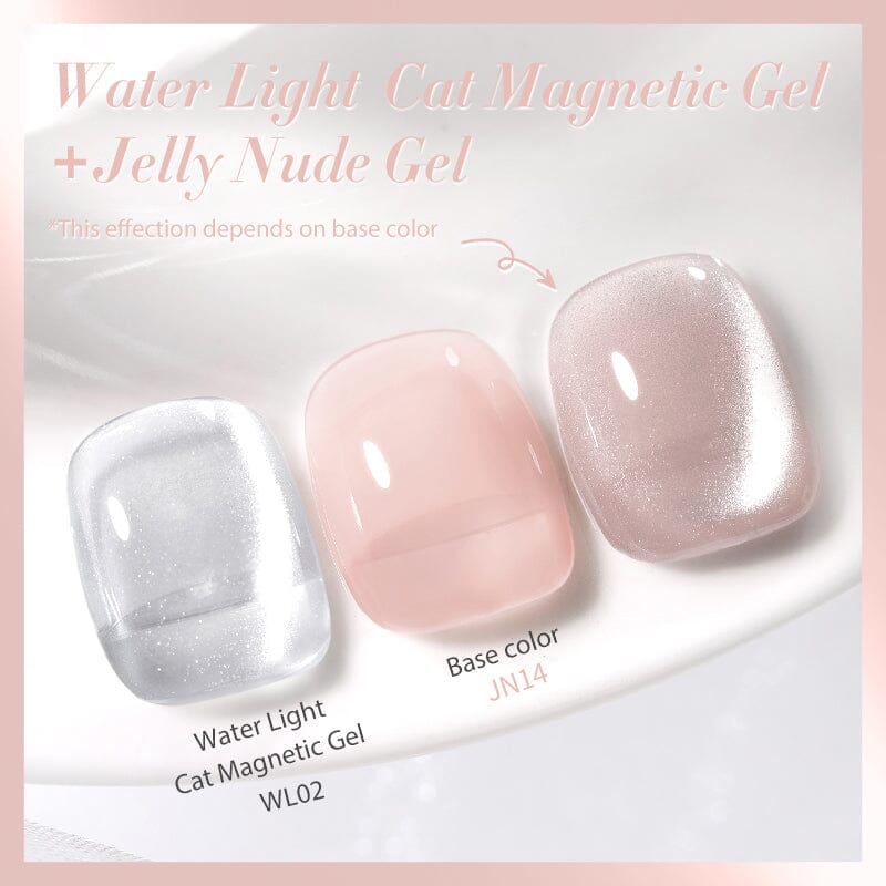 2pcs Set Water Light Cat Magnetic Gel & Jelly Nude Gel