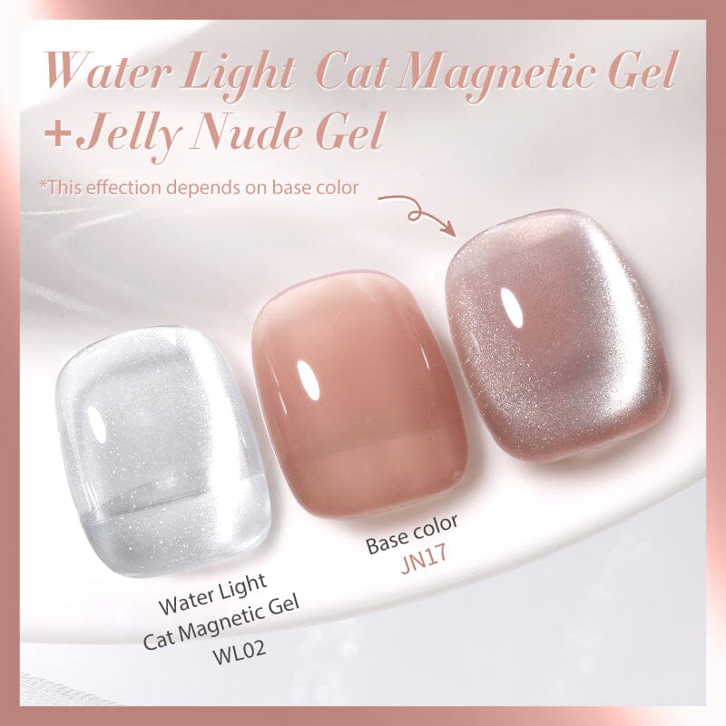 2pcs Set Water Light Cat Magnetic Gel & Jelly Nude Gel