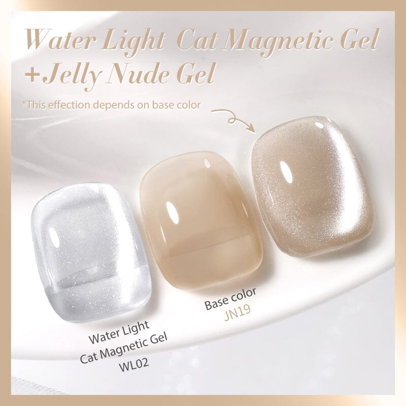 2pcs Set Water Light Cat Magnetic Gel & Jelly Nude Gel