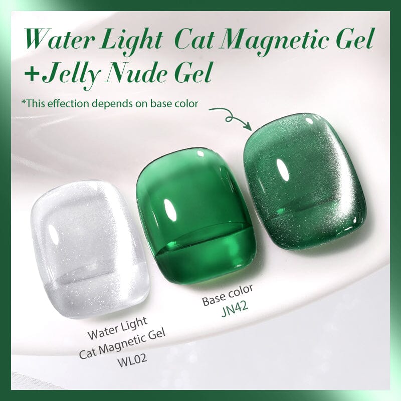 2pcs Set Water Light Cat Magnetic Gel & Jelly Nude Gel