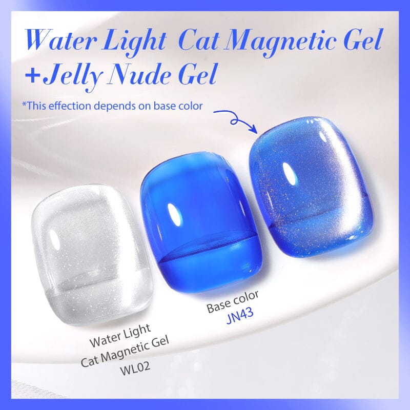 2pcs Set Water Light Cat Magnetic Gel & Jelly Nude Gel