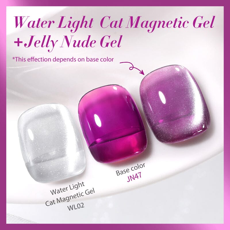 2pcs Set Water Light Cat Magnetic Gel & Jelly Nude Gel