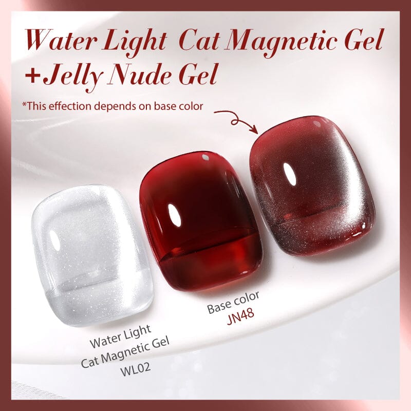 2pcs Set Water Light Cat Magnetic Gel & Jelly Nude Gel