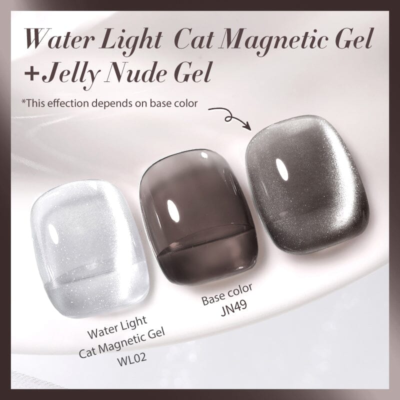 2pcs Set Water Light Cat Magnetic Gel & Jelly Nude Gel