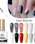 6 Colors Classic Liner Paint Gel Polish Set 10ml