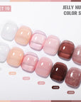 6 Colors White Nude Jelly Nude Gel Set 19 10ml