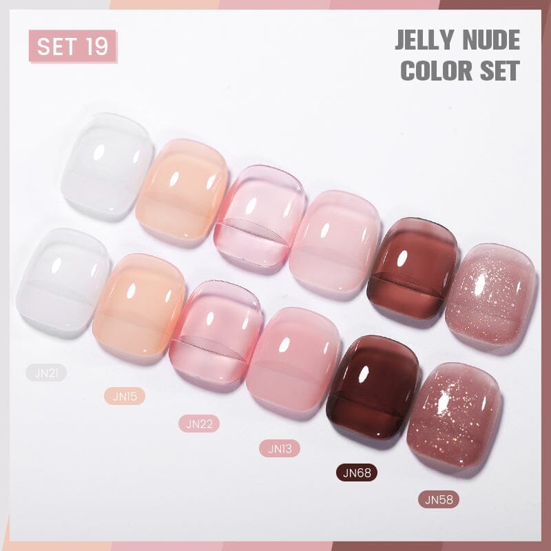 6 Colors White Nude Jelly Nude Gel Set 19 10ml