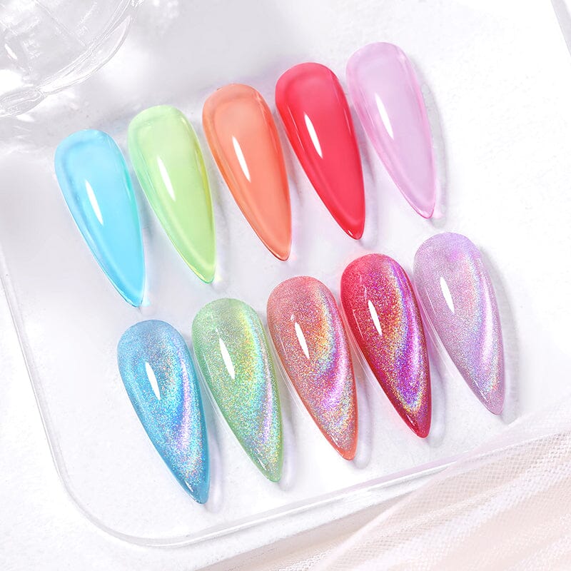 6 Colors Jelly Gel & Cat Magnetic Gel Polish Set #11 10ml